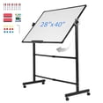 thumbnail image 4 of Koiauber 40x28 inch Reversible Whiteboard/Chalkboard on Wheels,2-in-1 Rolling Mobile Easel Board for Office,Classroom Home, 4 of 8