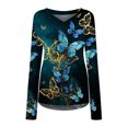 thumbnail image 4 of Mikilon Chemise à Manches Longues Col en V pour Femmes avec Motif Papillon, 4 of 6