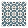 MTO0554 Modern 8X8 Diamond Floral Dark Teal Black White Matte Cement Tile