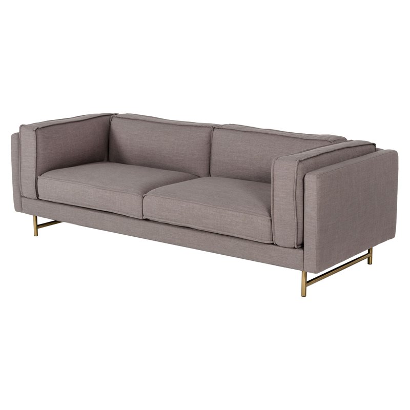 Divani Casa Keswick Modern Fabric and Metal Upholstered Sofa in Gray
