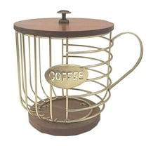 Coffee Pod Holder Large Capacity Metal Wood For Organizing Coffee Accessories At Home
