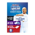 thumbnail image 1 of Mr. Clean Magic Eraser Variety Pack with Ultra Thick, Ultra Foamy, and Extra Durable Multi Purpose Cleaner, Magic Eraser Sponge Multi Surface Cleaner, 6-Count, 1 of 9