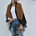thumbnail image 2 of Vedolay Cardigan Sweaters for Women Open Front Cardigans Soft Draped Ruffle Shrugs Coffee,L, 2 of 5