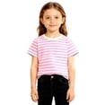 thumbnail image 2 of T-shirt Classique à Rayures Col Rond pour Enfants Manches Courtes Décontracté Doux Confortable pour Jouer au Quotidien, 2 of 5