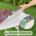 thumbnail image 5 of Multicolor Ethnic Diamond Pattern Round Fitted Tablecloth with Elastic Edge,Dining Table Cover Waterproof,Outdoor Round Tablecloth for Camping,Dining,Indoor and Outdoor, 5 of 7