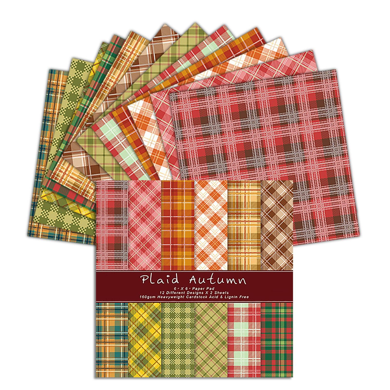 Buy MEGAWHEELS Scrapbook Paper Pad 24 Sheets Craft Cardstock12 Kinds of Patterns Scrapbooking