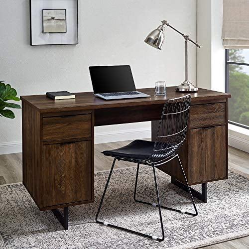 Walker Edison Modern Executive Desk with Dual Storage Home Office ...