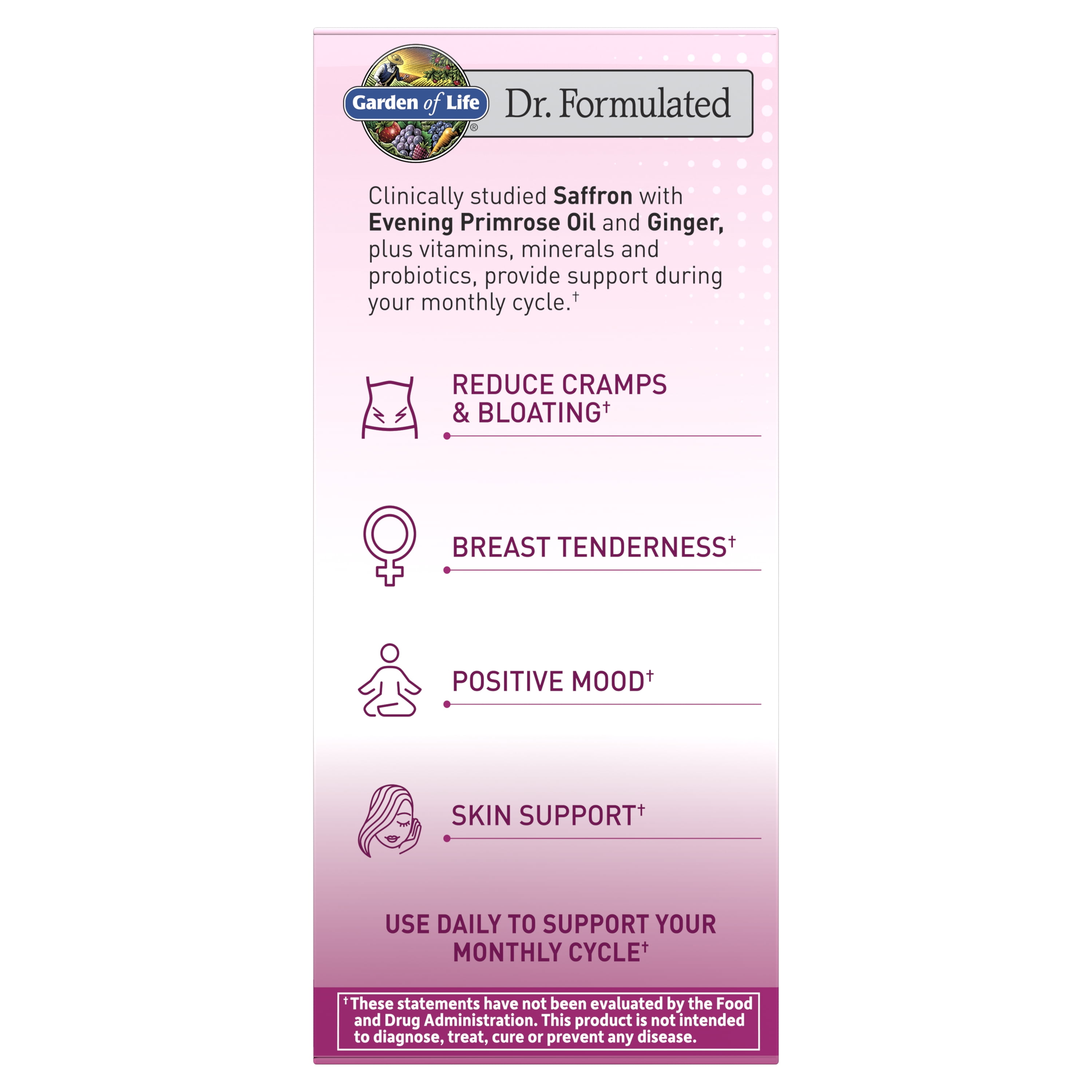 Garden of Life Dr. Formulated PMS Support, Women's Monthly Balance for Skin & Mood Support Softgels, 30 Softgels
