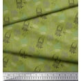 thumbnail image 3 of Soimoi Green Cotton Voile Fabric Text & Monuments Architectural Print Sewing Fabric Yard 42 Inch Wide, 3 of 3