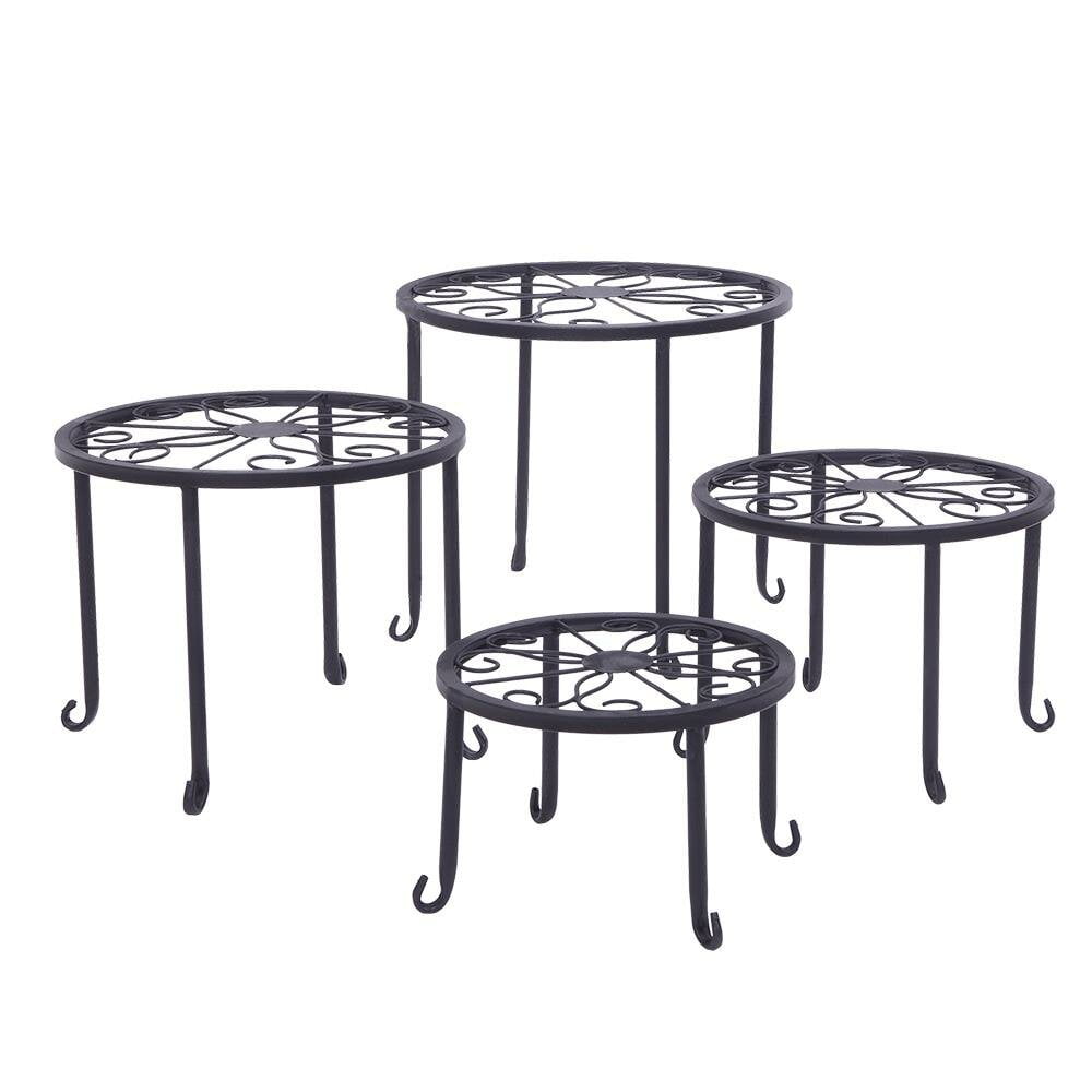 Shari Round Nesting Plan Stand, No Assembly Required, 4 x Plant stand