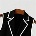 thumbnail image 5 of Men's Contrast Trim Vest Formal Casual Slim Fit Business Wedding Black L, 5 of 9