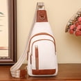 thumbnail image 1 of Ruiboury PU Soft Leather Texture Shoulder Bag Large Capacity Backpack With Multi-layer Pocket Elegant Luster white, 1 of 6
