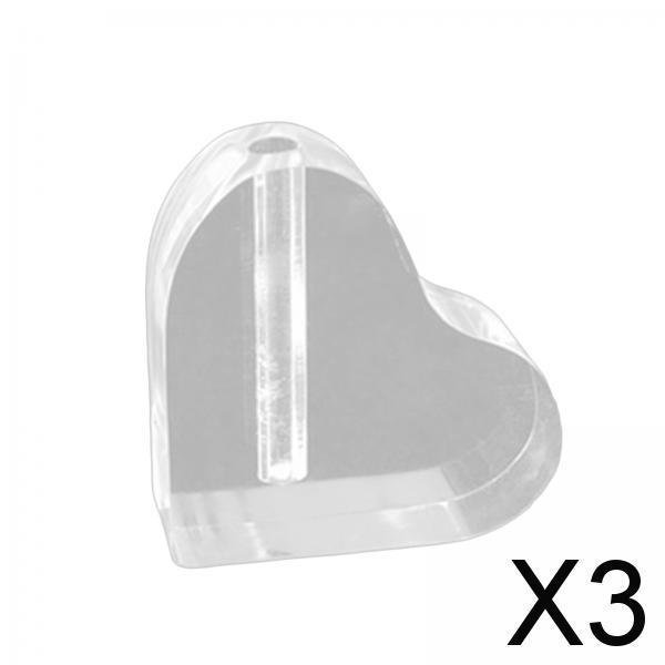 3x Florero de Acrílico en Forma de Corazón Estético Transparente Elegante Decoraciones en Forma de Libro Cubo de Flores de Acrílico Florero de Acrílic 3 piezas