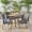 Gray/Gray, variant on Noble House Monterey 7 Piece Wood Top Patio Dining Set in Teak