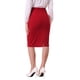 thumbnail image 3 of Falda lápiz de cintura alta con fruncidos para mujer INSPIRE CHIC, detalle de lazo, abertura trasera, midi, ajustada, color rojo, 3 of 6