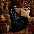 thumbnail image 3 of Celestial Black Cat Leaping Moon, Festive Pet Portrait Pattern, Warm Flannel Blanket for Living Room and Bedroom, Cat Lovers Christmas Gift, Pet Lover Home Decor, 3 of 9