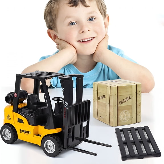 BESTSKY Forklift Toys for Kids Construction Truck Forklift,Metal DieCast Forklift Toy,Pull Back Fork Lift Toy,Toy Forklift with Liftable Design,Forklift for Kids Age 3 and Up