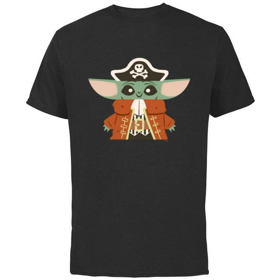 Star Wars Grogu The Mandalorian Halloween Pirate Costume - Short Sleeve Cotton T-Shirt for Adults - Customized-Black