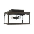 thumbnail image 4 of 3 Light Outdoor Flush Mount In Transitional Style-9 Inches Tall And 14 Inches Wide-Black Finish Capital Lighting 946731Bk, 4 of 7