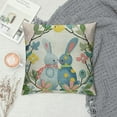 thumbnail image 2 of Nawypu  Happy Easter Buffalo Plaid Colorful Rabbits Throw Pillow Covers,Eucalyptus Leaves Bunny Eggs Cushion Case Decoration for Sofa Couch, 2 of 5