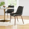 thumbnail image 6 of Magnus Dining Chair Black & Walnut Dining Chair, Modern Style, Plush and durable faux leather fabric, Plywood, Indoor Dining, 6 of 12