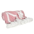 thumbnail image 3 of 50" X 60" Pink and White Woven Cotton Striped Throw Blanket with Tassels, 3 of 6
