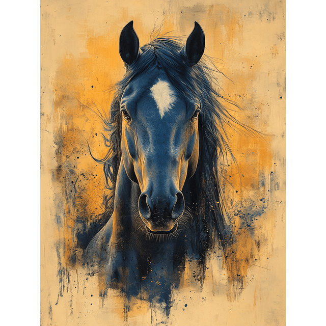 Qisvanset 12x16 Inch With Frame 2D Flat Wall Art Elegant Watercolor Horse Rustic Farmhouse Home Decor