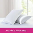 thumbnail image 4 of Betsey Johnson Solid Satin White 2 Piece Pillowcases-Standard Sham, 4 of 4