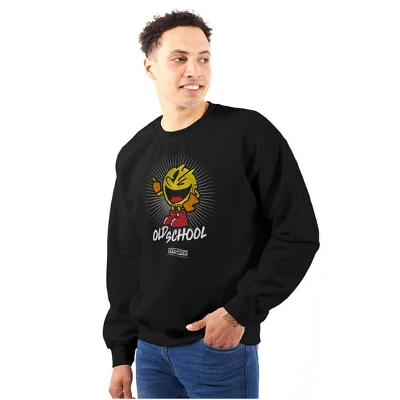 PACMAN Old School 1980s Video Game Sweatshirt for Men or Women Brisco Brands S