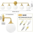 thumbnail image 6 of Deyidn 5-Light Gold Modern Vanity Light, 39 Inch Dimmable Bathroom Light Fixture with Opal Glass Globes for Mirror, 6 of 9