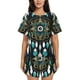 thumbnail image 1 of Fotbe Boho Dreamcatcher Conjunto de Pijama Estampado para Mujer, 2 Piezas, Ropa de Dormir con Camiseta de Manga Corta y Shorts Suaves-3X-Large, 1 of 6