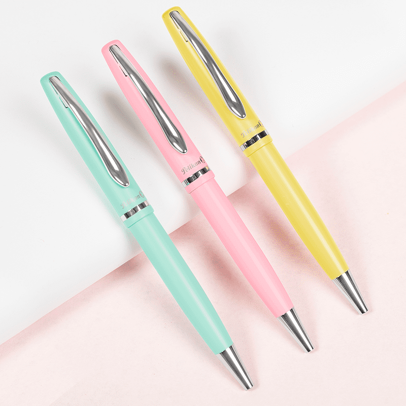 Pelikan Jazz Pastel Ballpoint Pen with Medium Point, Blue Ink Refill, Mint, Boxed, 1 Each