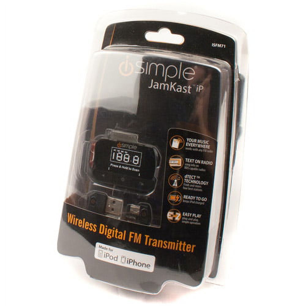 ISIMPLE ISFM71 JAMKAST IP WIRELESS FM TRANSMITTER FOR IPOD OR - image 2 of 2