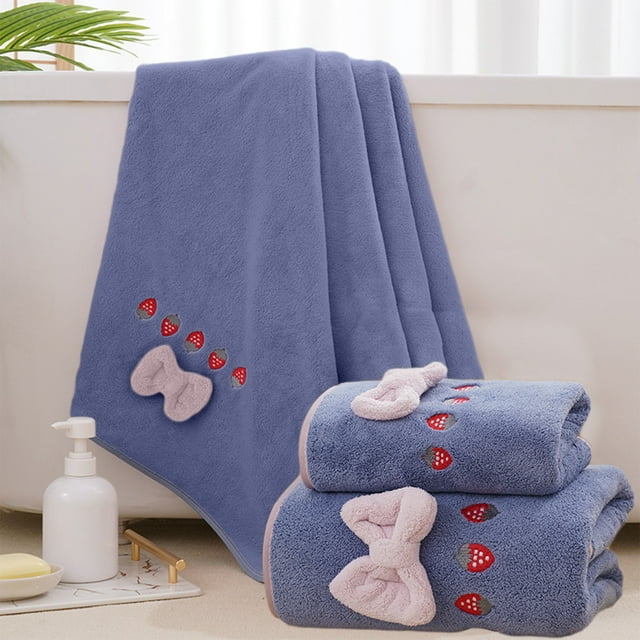Juego de 2 toallas de baño extragrandes | Toallas de microfibra absorbentes y supersuaves | Tamaños extragrandes: 140 x 70 cm y 75 x 35 cm | Toallas de baño duraderas que no forman bolitas para hote