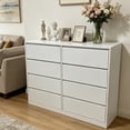 thumbnail image 6 of Ktaxon 8 Drawer Double Dresser Wood Dresser Organizer Storage Cabinet Chest of Drawers for Bedroom Hallway Living Room, Pure White, 6 of 6