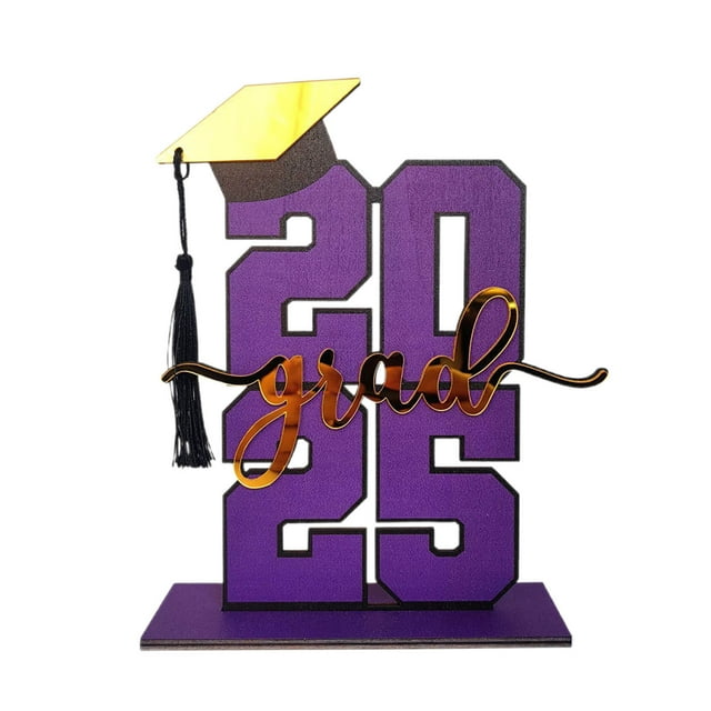 Tyidzon 2025 Graduation Gifts Wood Graduation Decorations Class of 2025 Table Centerpieces Sign Graduation Party Decor