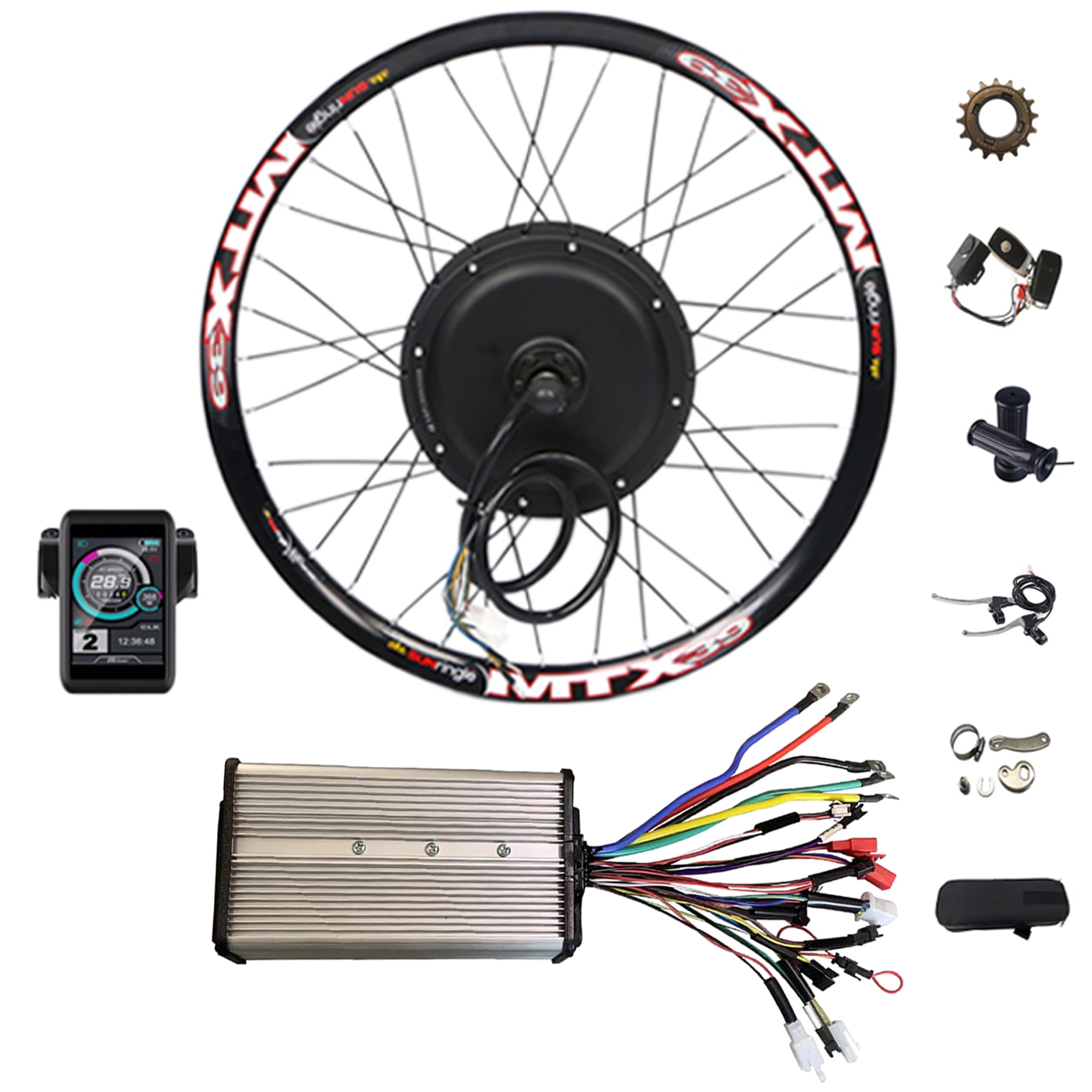 90km/h Speed 29inch 135mm Dropouts Ebike Kit 48V72V 3000w E bike