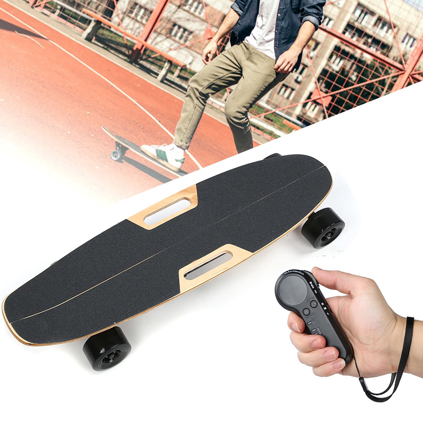 ANGGREK Electric Four-Wheel Skateboard Remote Control,Universal PP Remote Control Accessory with Supply Indicator Light for Four-Wheel Skateboard - Walmart.com