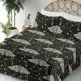 thumbnail image 3 of Ambesonne Moth Design Fitted & Flat Sheet with Sham 3 Pcs Set, Mystic Wingy Animal Art, Twin XL, Mustard Purpleblue White, 3 of 5