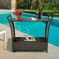thumbnail image 5 of GVN Patio Rattan Bar Serving Cart with Glass Top and Handle, 5 of 11