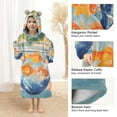 thumbnail image 3 of FORMRS Wearable Blanket Hoodie with Sleeves for Kids Cozy Flannel Sweatshirt, Blue Goldfish Bowl, 3 of 7
