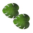 thumbnail image 1 of Oleegame 2PC Placemat Creative Eva Leaf Placemat Simulation Turtle Back Leaf Non Slip Insulation Mat Large Leaf Western Food Mat Green, 1 of 6