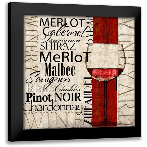 Wolk, Lisa 12x12 Black Modern Framed Museum Art Print Titled - Vineyard Wineries