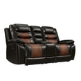thumbnail image 2 of New Classic Furniture Nikko Leather Console Loveseat w/ Dual Recliners in Brown, 2 of 9