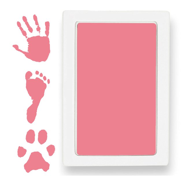 YISITIAN Extra Large Clean Touch Ink Pad, Jumbo Inkless Hand and Foot Stamp for Baby Keepsakes, Safe No-Skin-Contact Memory Making for Newborns and Infant Family Gifts, Pink AZ1014-4481