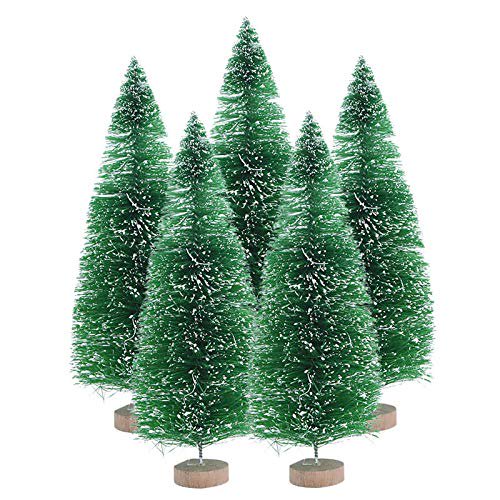 Árboles de Navidad Kubert en miniatura, sisal esmerilado, 12,5 cm, 10 unidades