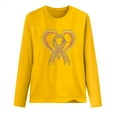thumbnail image 4 of THDHVS Long Sleeve Shirts for Women,Womens Long Sleeve T Shirts,Women Breast Cancer Awareness Print Long Sleeve Pullover with Round Neck for Support andComfortable Yellow L, 4 of 4
