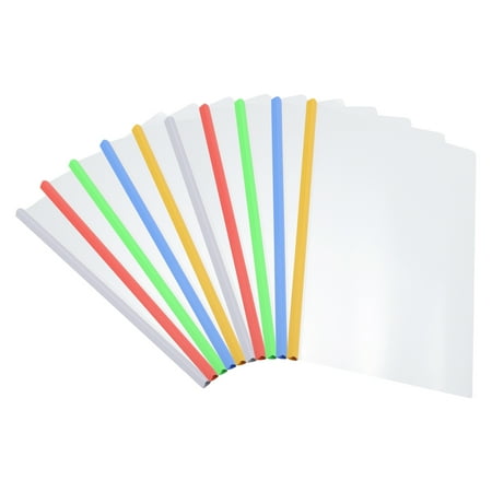 Uxcell Clear Report Covers with Sliding Bar, 10mm 75 Sheets Capacity, 5 Color, 10Pack