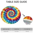 thumbnail image 6 of Colorful Tie Dye Mandala Pattern Round Fitted Tablecloth with Elastic Edge,Dining Table Cover Waterproof,Outdoor Round Tablecloth for Camping,Dining,Indoor and Outdoor, 6 of 7