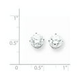 thumbnail image 2 of 14k White Gold 7mm Cubic Zirconia Earrings - Measures 7x7mm Wide, 2 of 2